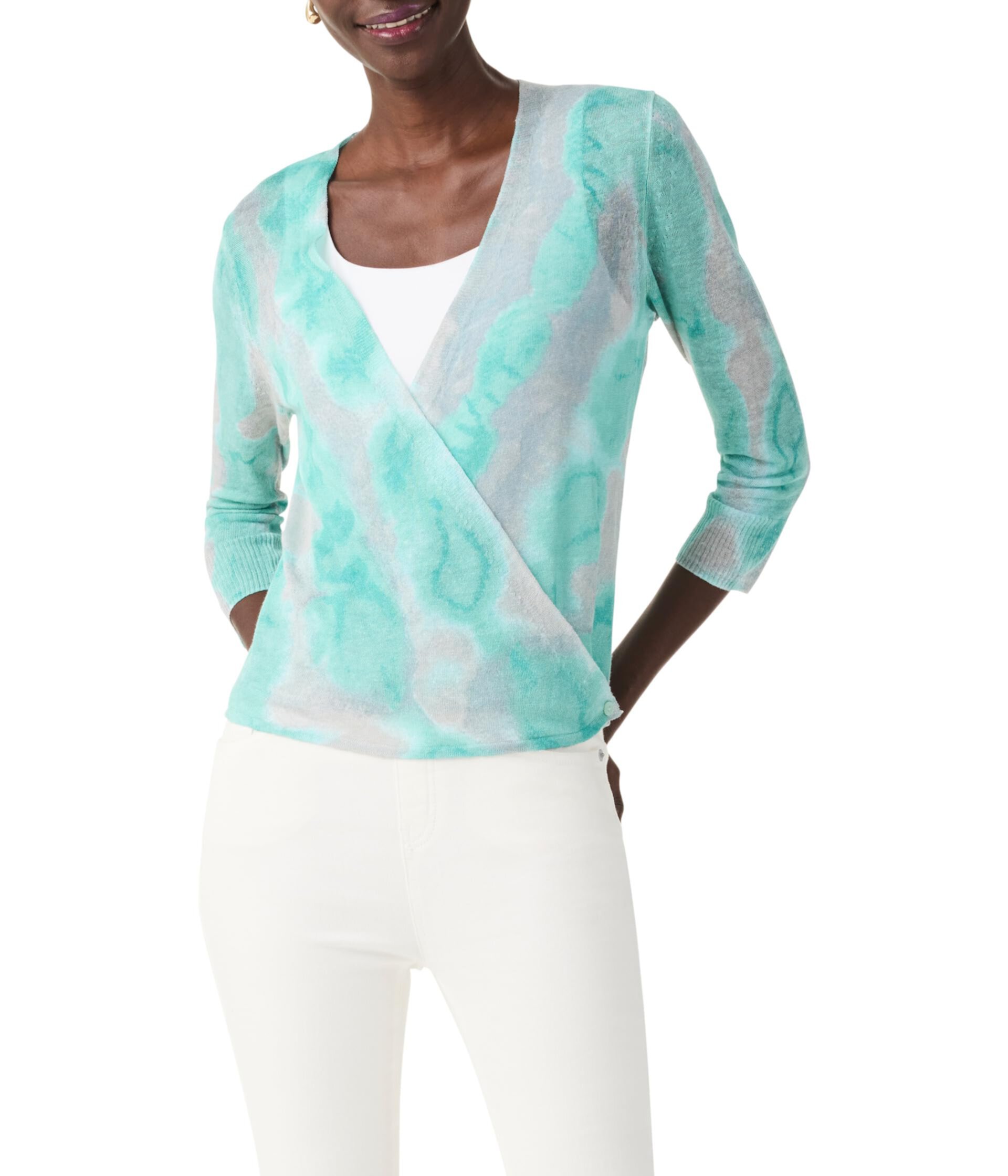 Watercolor Waves 4-Way Cardigan NIC+ZOE