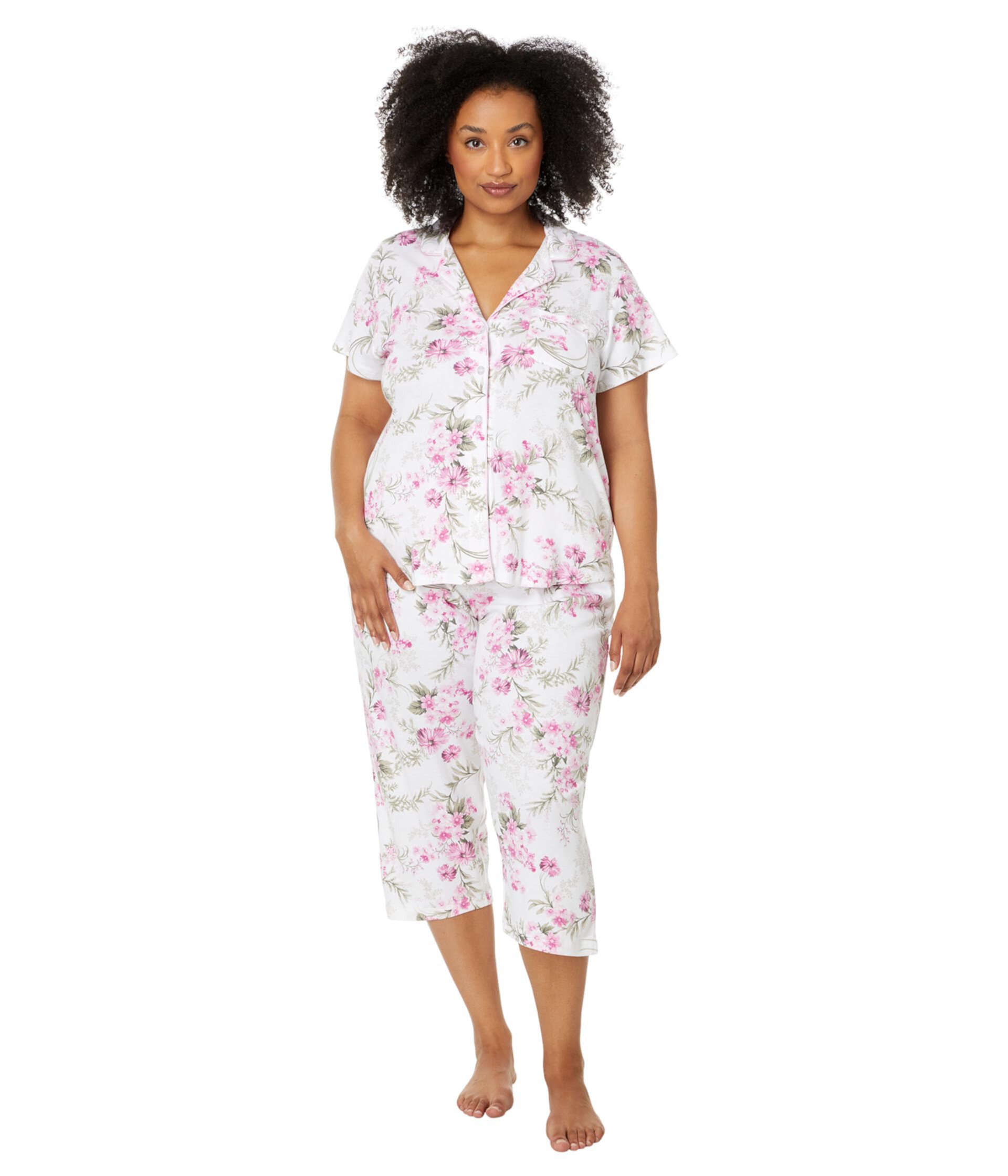 Plus Short Sleeve Girlfriend Capri PJ Set Karen Neuburger