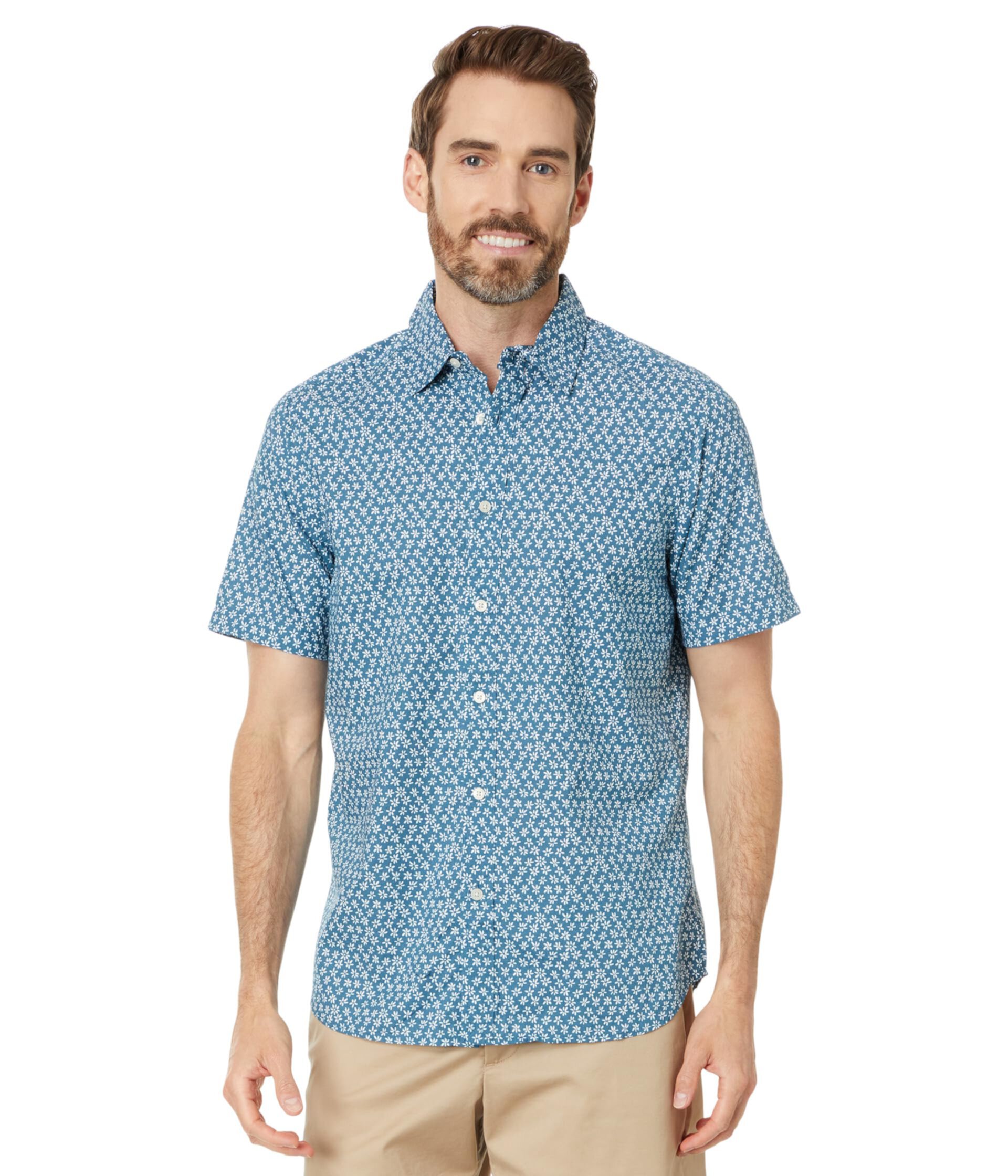 Мужская Повседневная рубашка Vineyard Vines Floral Micro Printed Casual Short Sleeve Vineyard Vines