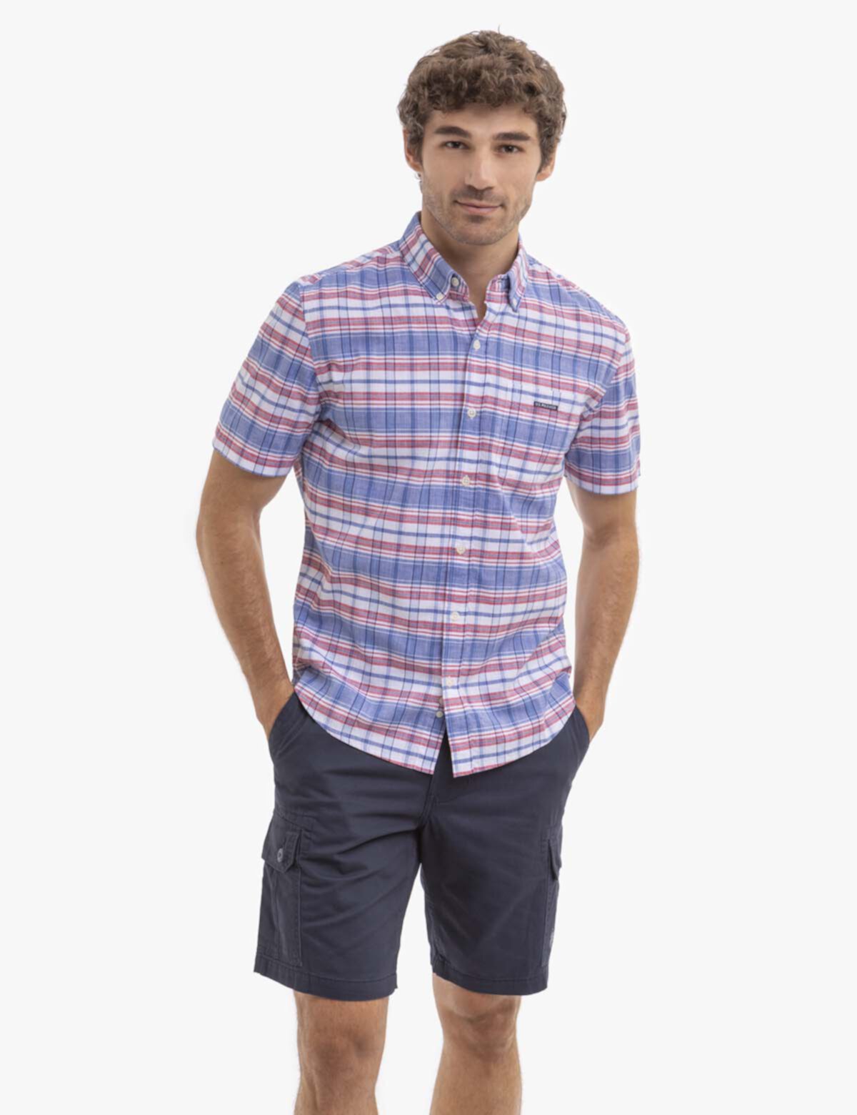 STRIPE SLUB POPLIN SHORT SLEEVE WOVEN SHIRT U.S. POLO ASSN.