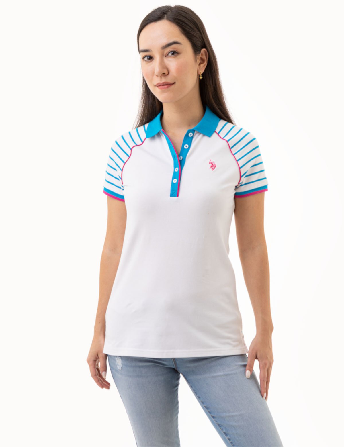 Женская Поло рубашка U.S. POLO ASSN. Raglan Stripe U.S. POLO ASSN.