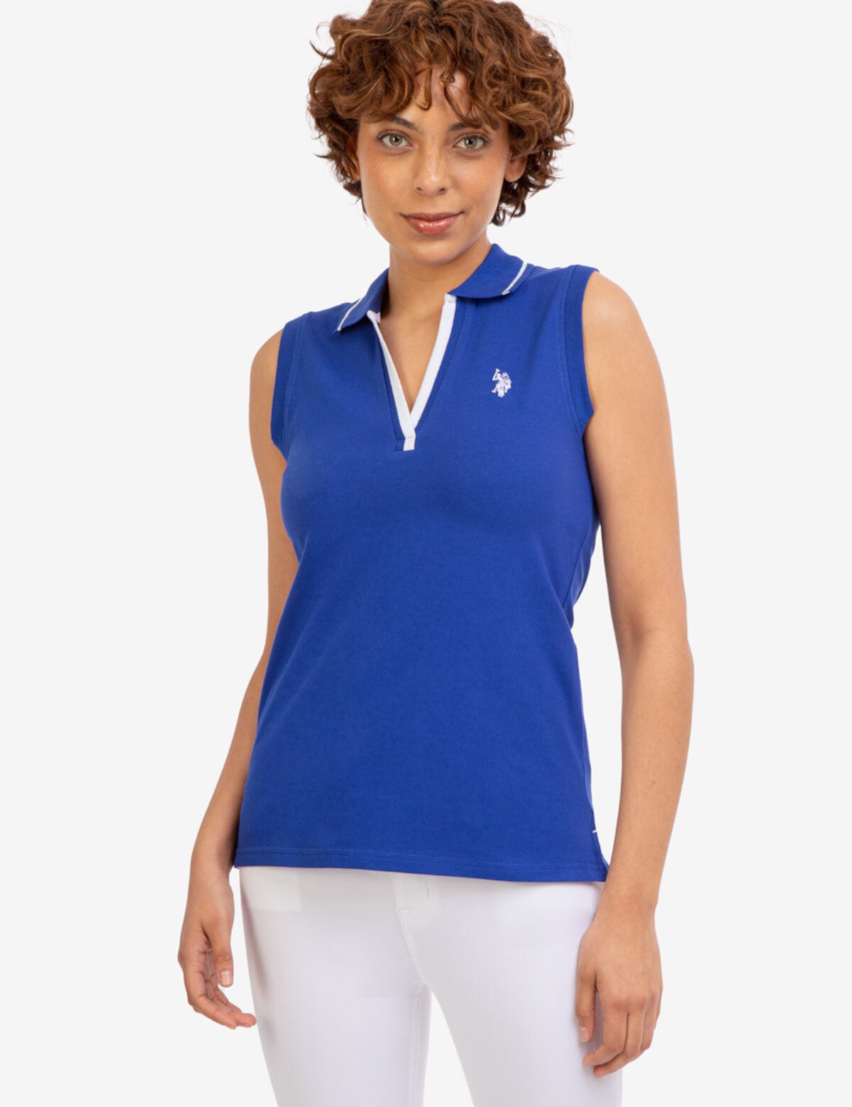 OPEN PLACKET SLEEVELESS POLO SHIRT U.S. POLO ASSN.