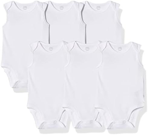 Amazon Essentials Unisex Babies' Sleeveless Bodysuits, Pack of 6 Amazon Essentials
