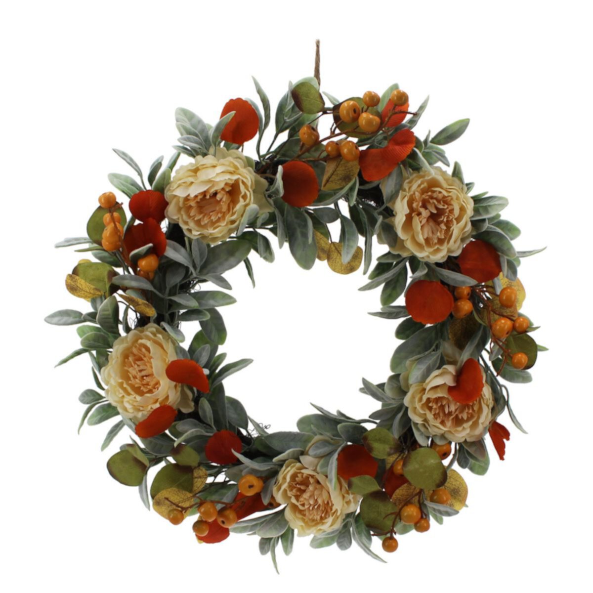 Peony And Lambs Wool Wreath Unbranded