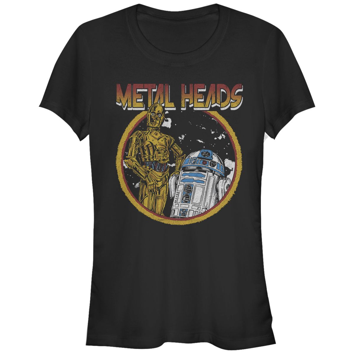 Juniors' Star Wars Metal Head Droids Fitted Graphic Tee Star Wars