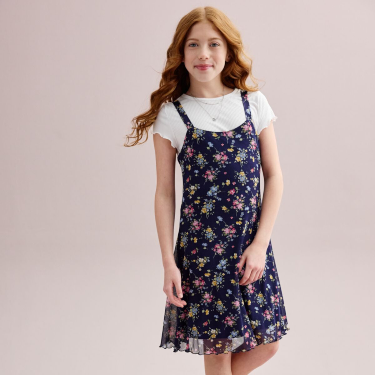 Платье Миди + Футболка + Ожерелье Knit Works Для девочек Knit Works