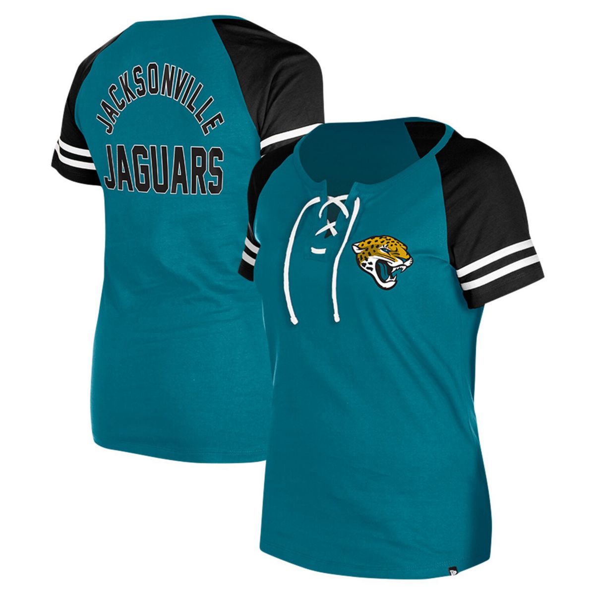 Женская Футболка New Era  Jacksonville Jaguars Лейс-ап Раглан New Era