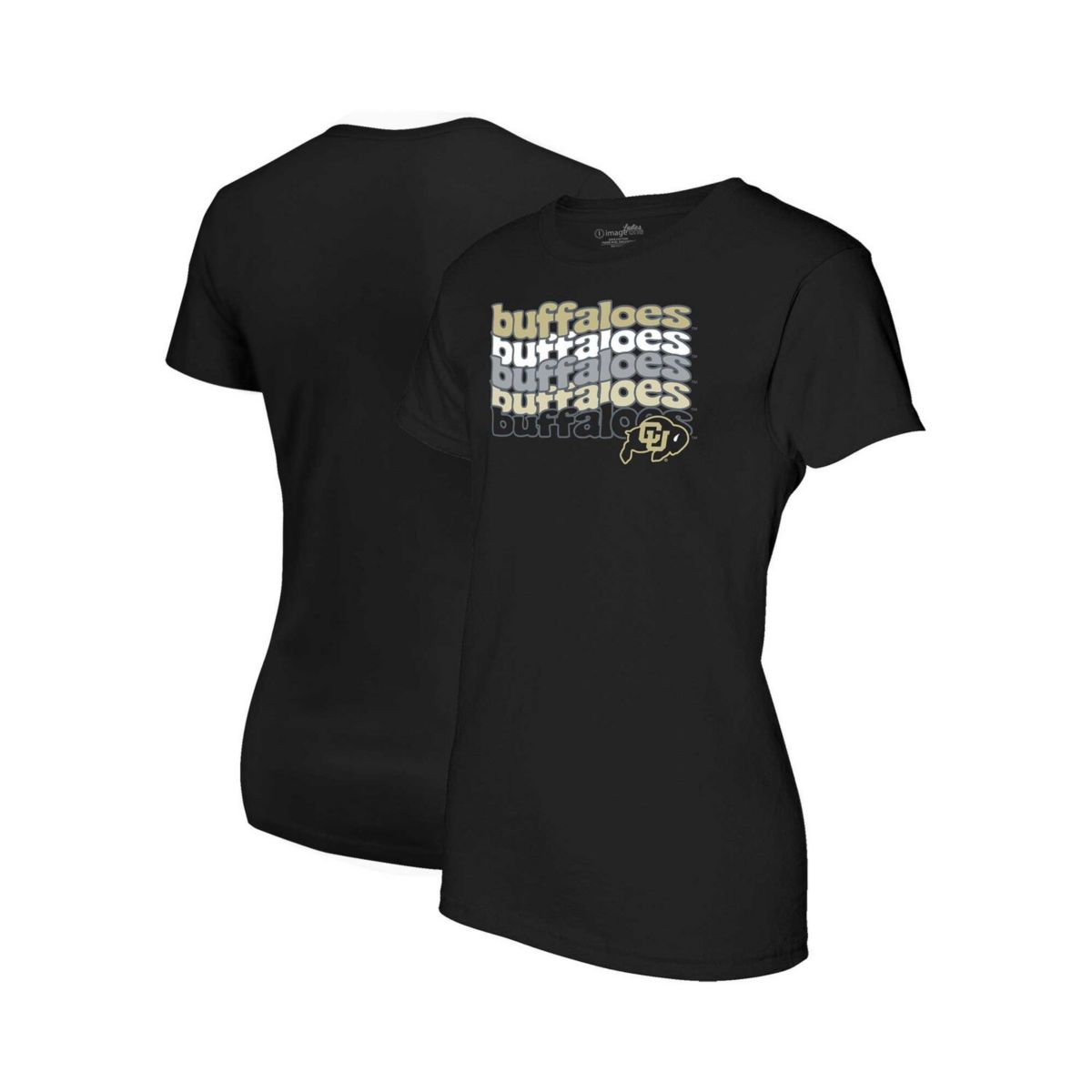 Women's Black Colorado Buffaloes Repeat Slogan Boyfriend T-Shirt Image One