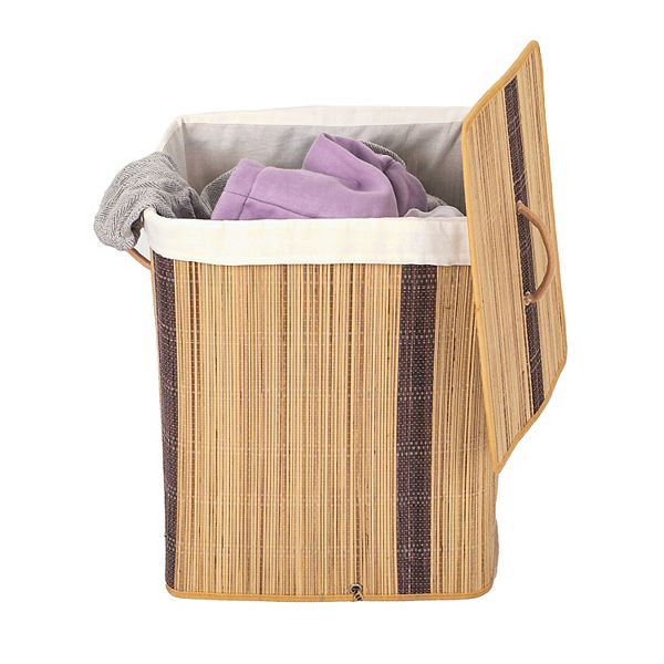 Mendong Collapsible Waterproof Laundry Hamper with Lid and Handles Wickerwise