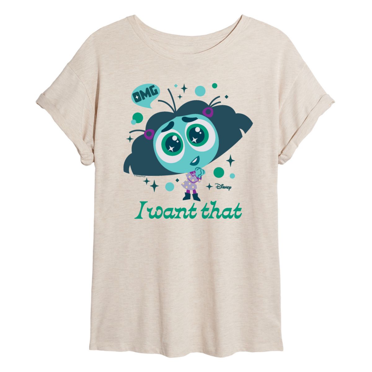 Disney / Pixar's Inside Out 2 Envy Juniors' I Want That Oversized Tee Disney