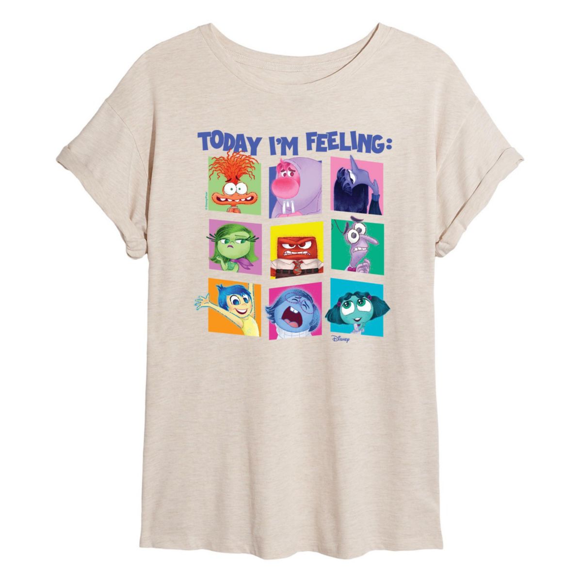 Disney / Pixar's Inside Out 2 Juniors' Today I'm Feeling Oversized Tee Disney