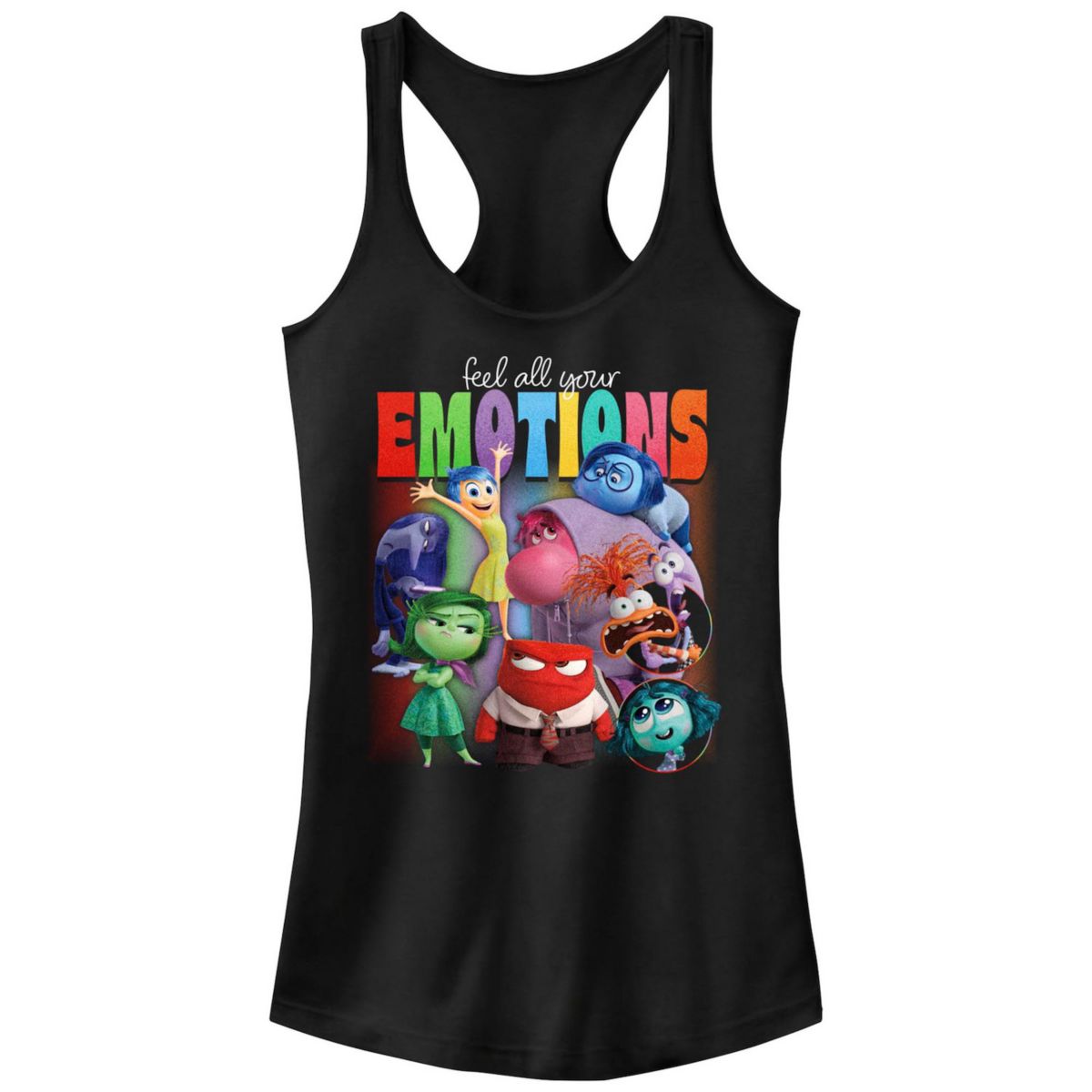 Disney / Pixar's Inside Out 2 Feel All Your Emotions Juniors' Graphic Racerback Tank Top Disney