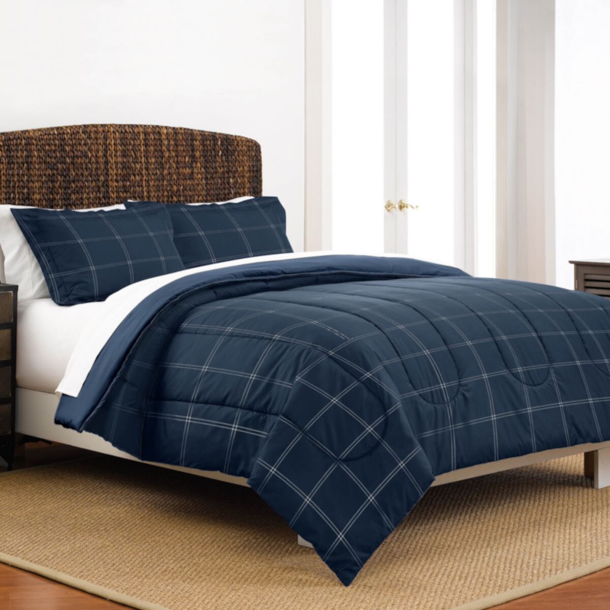 Martex Navy Check Comforter Set Martex