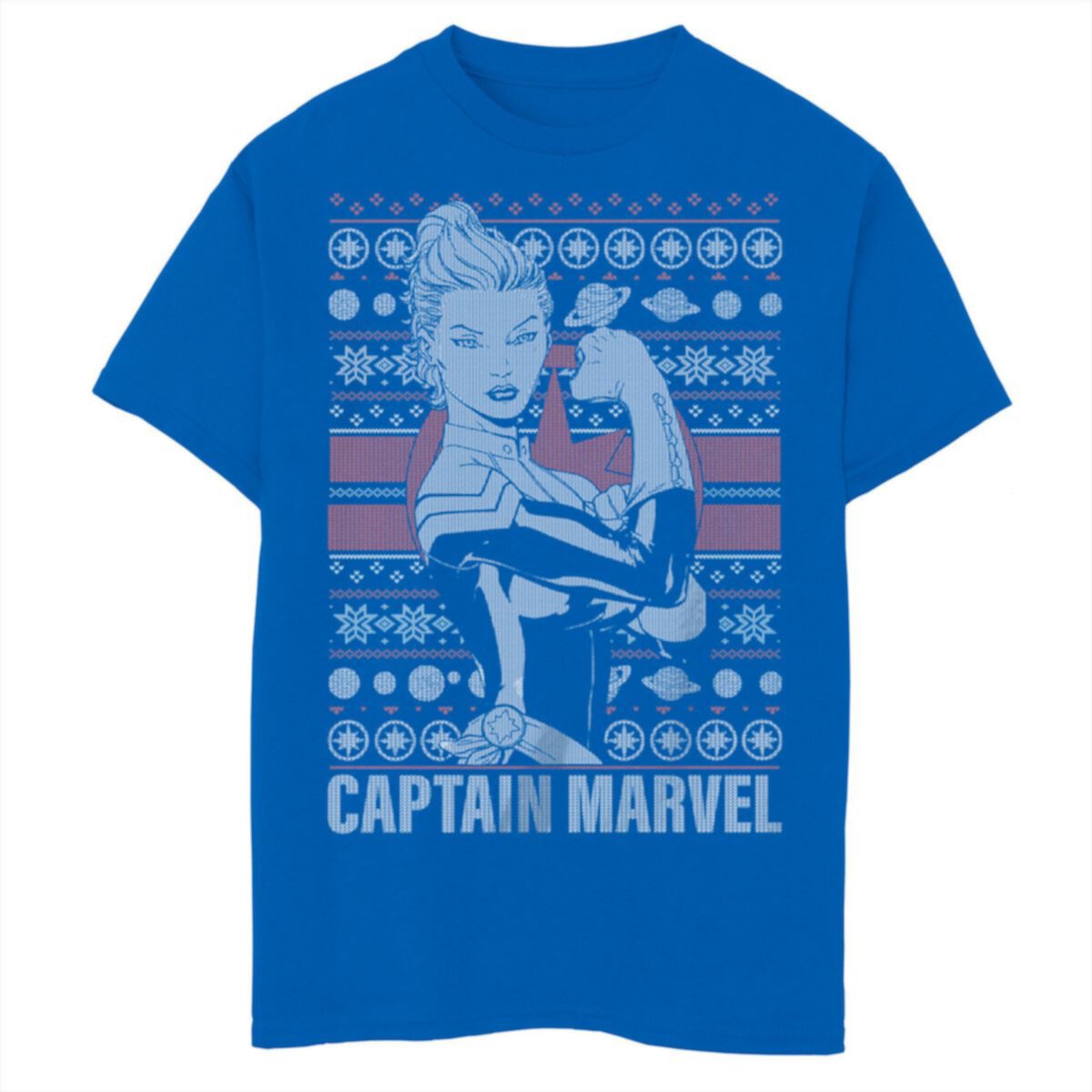 Джерси Marvel Для мальчиков Captain Marvel Рождественский Ugly Sweater Marvel