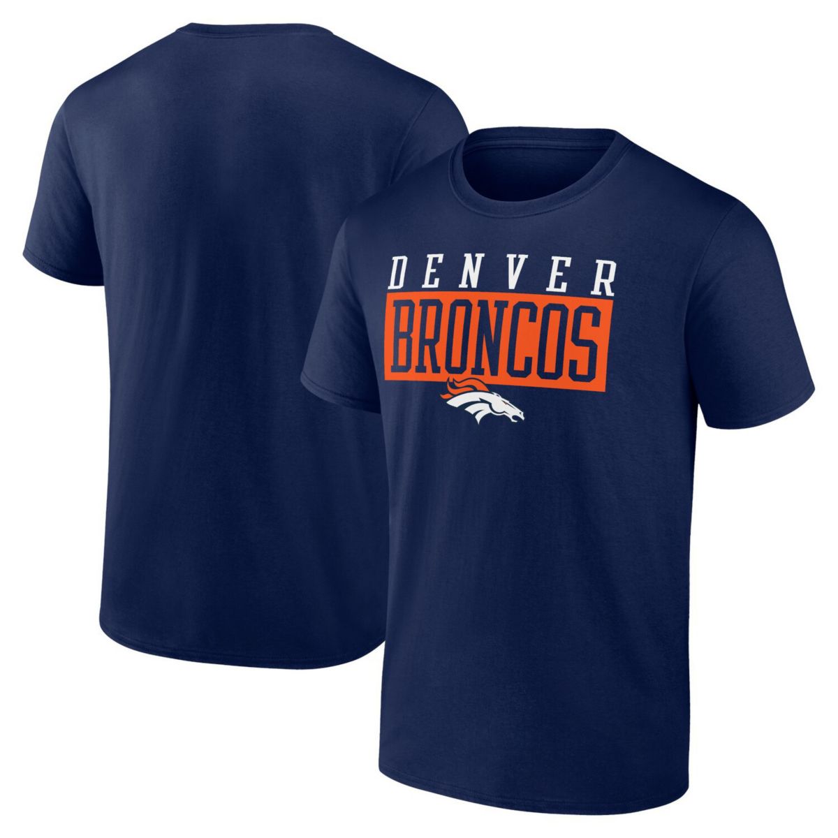 Men's Fanatics Navy Denver Broncos Head to Beat T-Shirt Fanatics Brands - White Label
