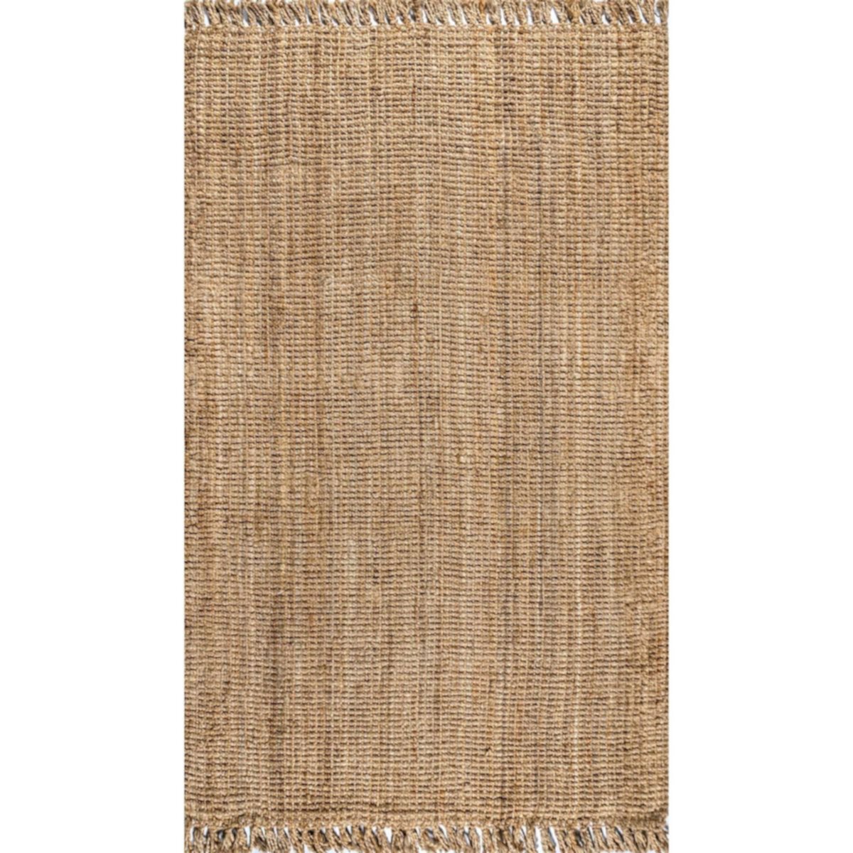 Pata Hand Woven Chunky Jute With Fringe Area Rug Jonathan Y Designs