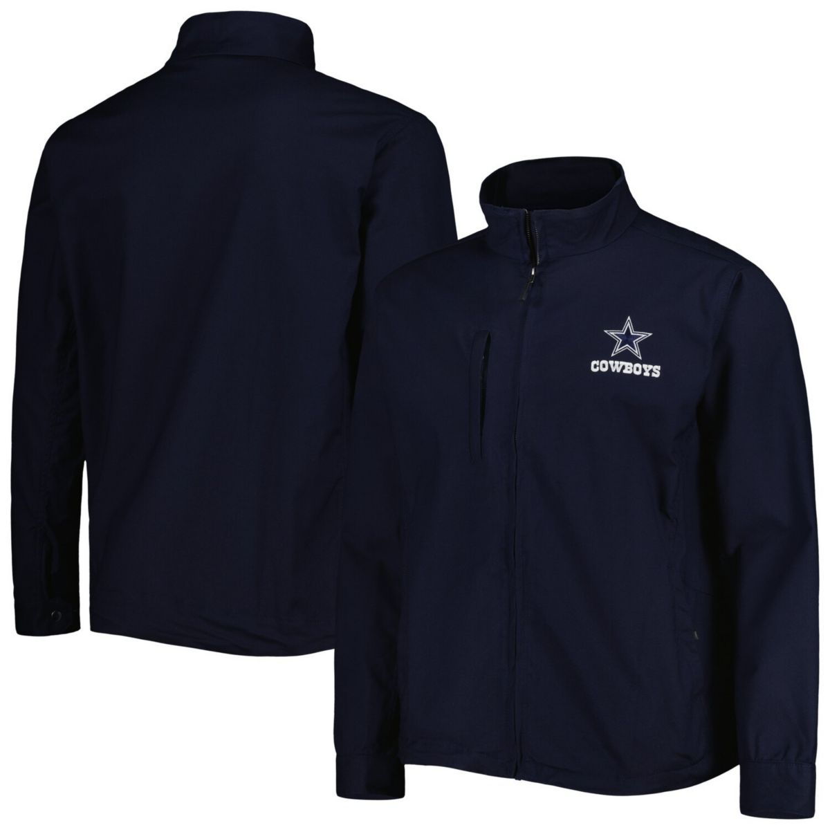 Men's Dunbrooke Navy Dallas Cowboys Journey Workwear Tri-Blend Full-Zip Jacket Dunbrooke