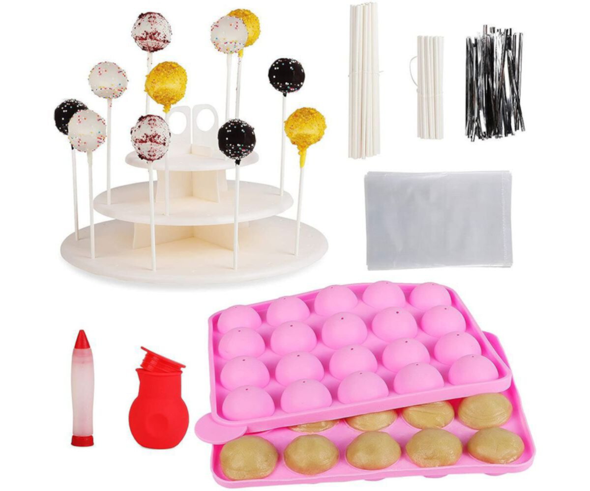 Cake Pop Maker Kit, Form, Stand, Cellophane Bags and Twist Ties (404 Pieces) Bright Creations