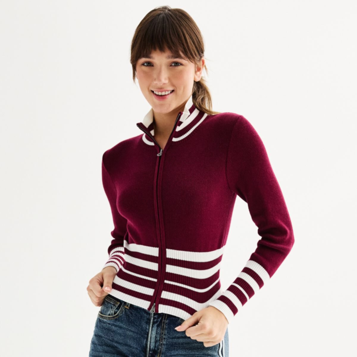 Juniors' SO® Front-Zip Sweater SO