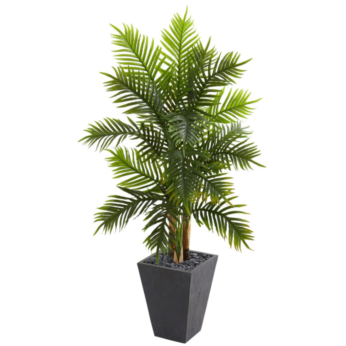 nearly natural 5.5-ft. Real Touch Areca Palm Artificial Tree in Slate Finished Planter NEARLY NATURAL