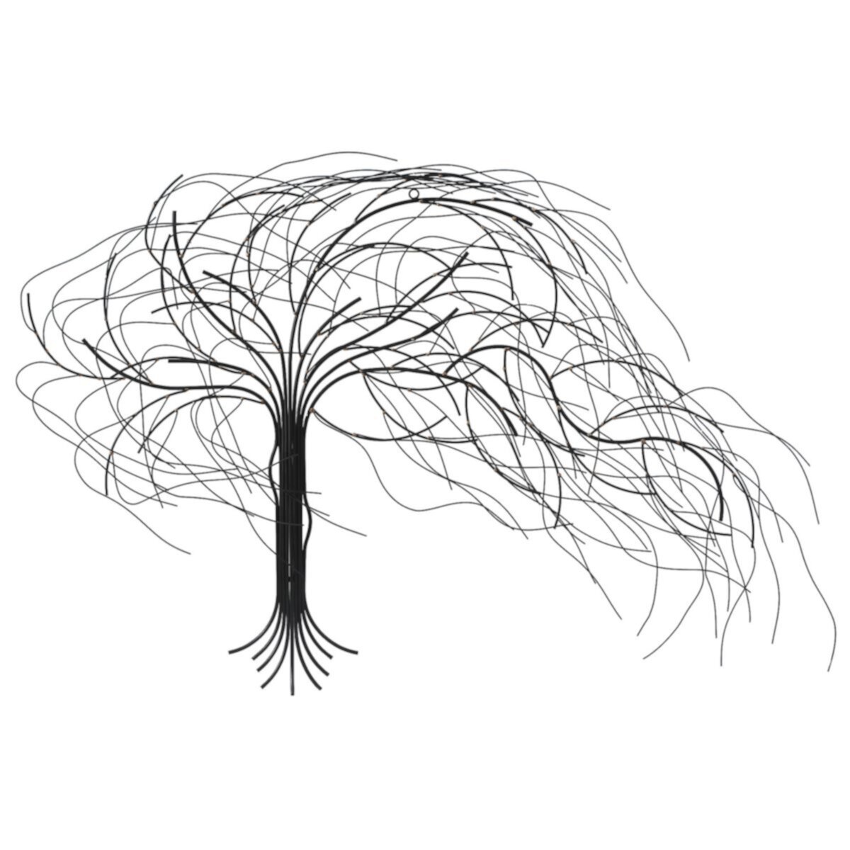 LuxenHome Black Metal Windy Tree Wall Decor Luxen Home