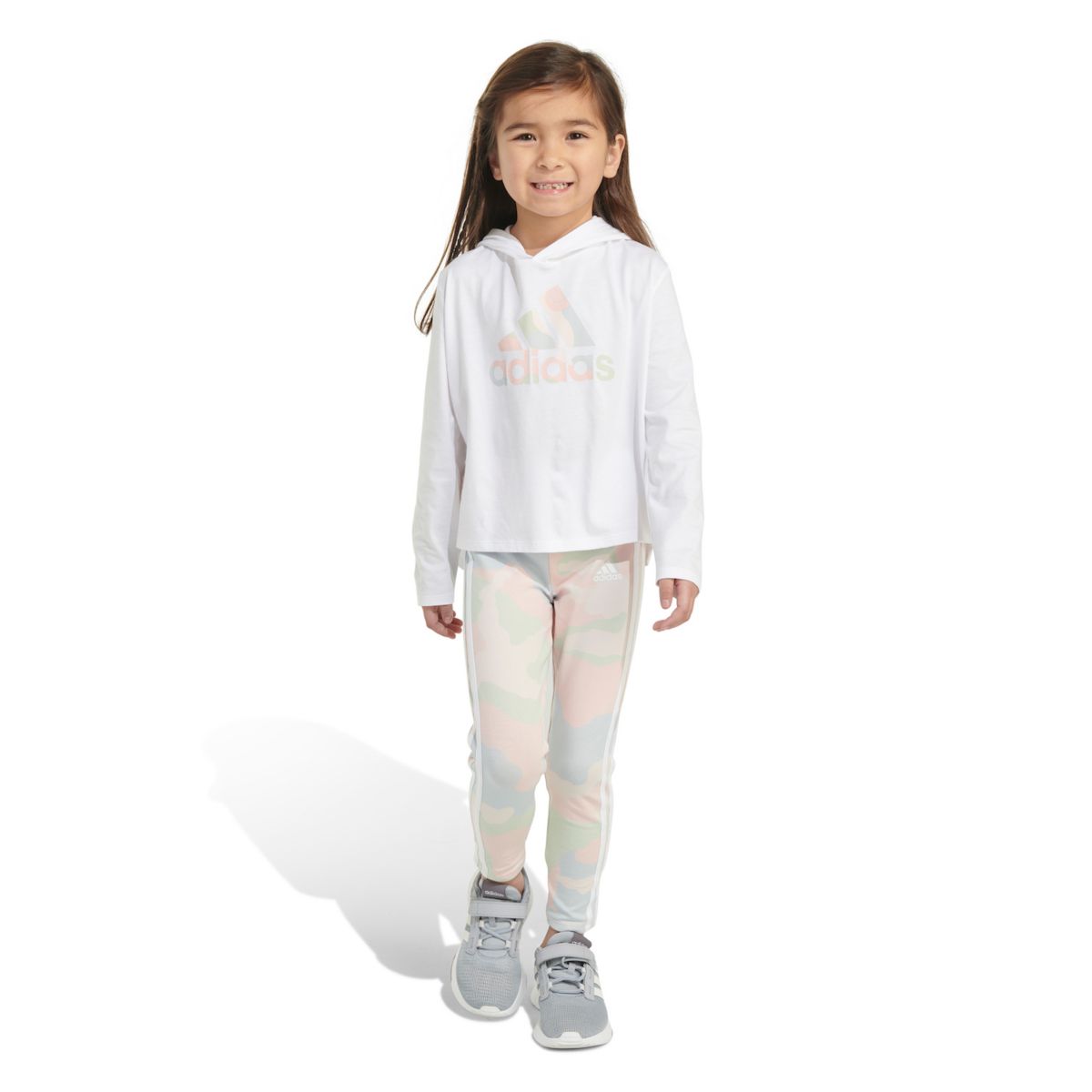 Детский Комплект Одежды adidas Для девочек: Футболка с капюшоном и леггинсы Adidas