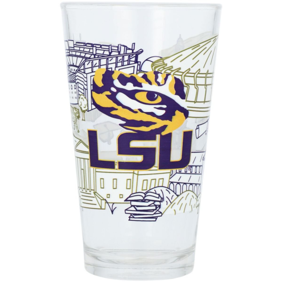 LSU Tigers 16oz. Campus Line Art Pint Glass Unbranded