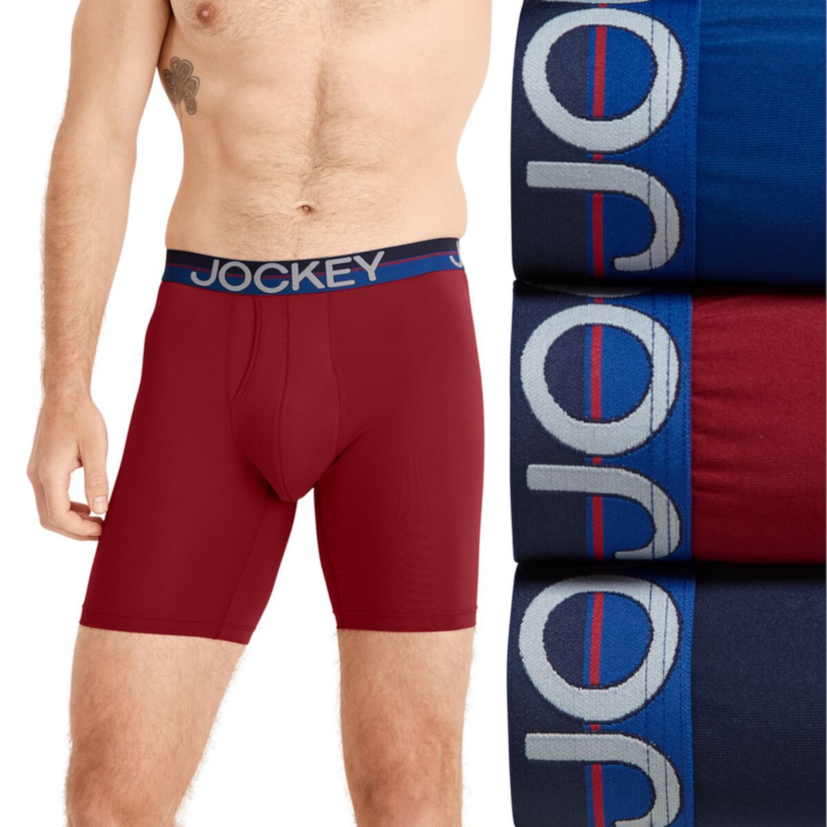 Men's Jockey® Infinite Cool 3-pk Microfiber Stretch 8&#34; Long Leg Boxer Briefs Jockey