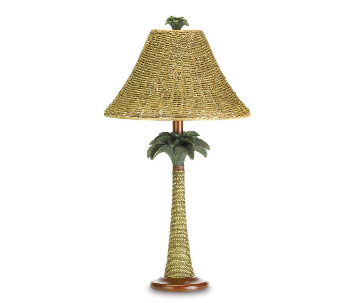 Rattan Palm Tree Table Lamp Accent Plus