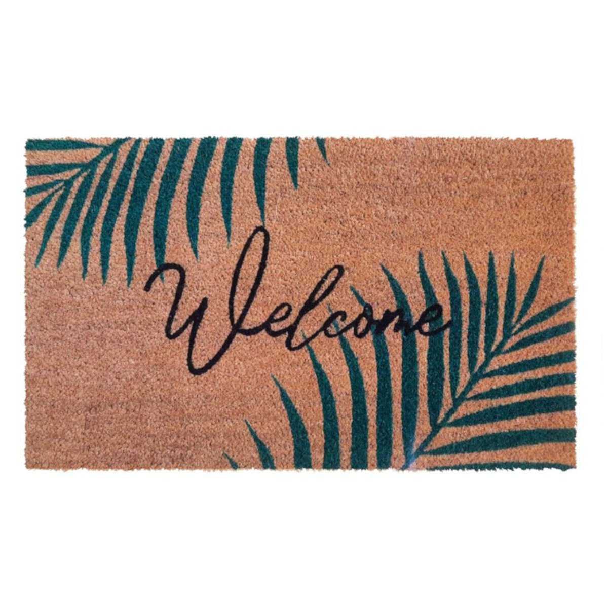 RugSmith Welcome Fern Leaves Doormat RugSmith