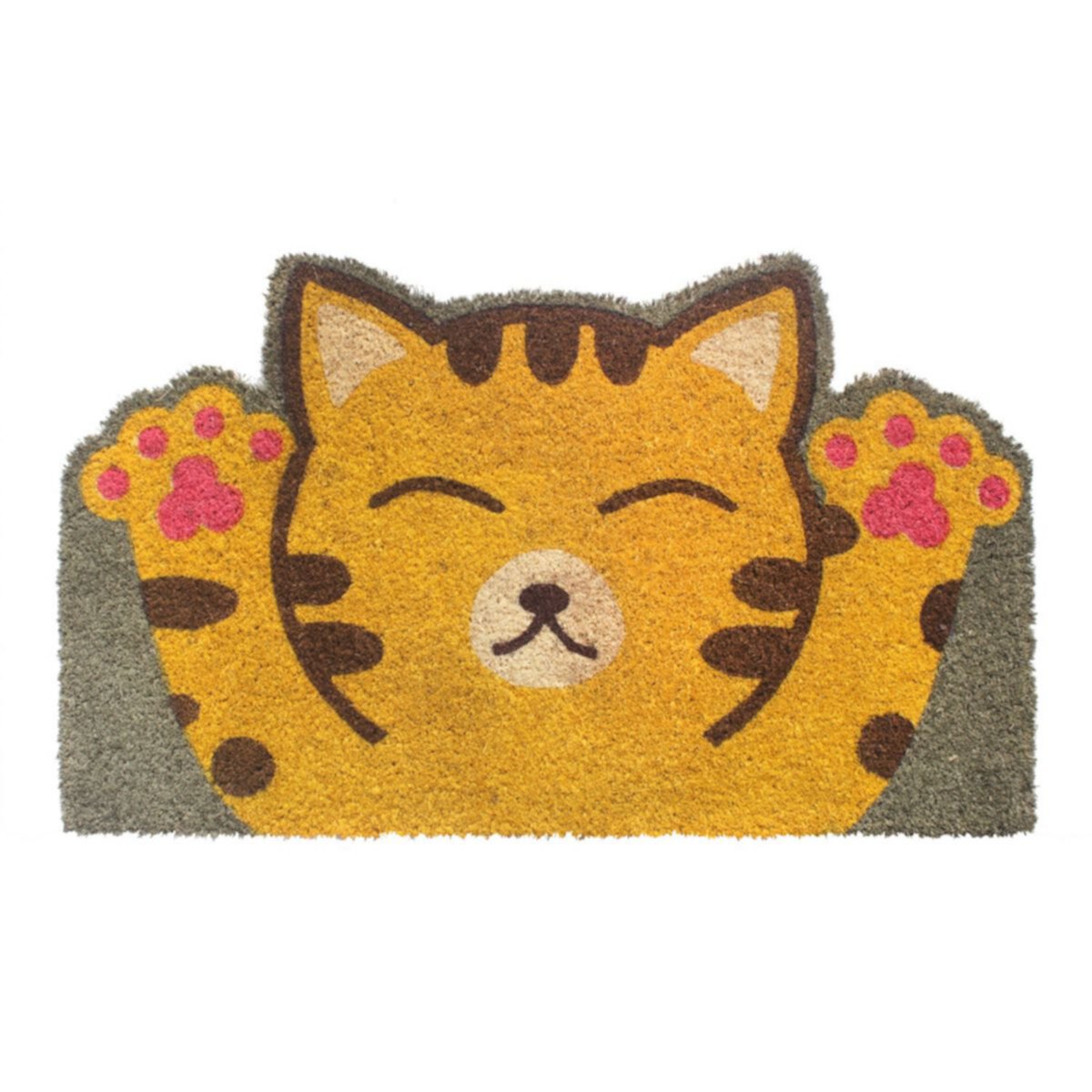 RugSmith Happy Tabby Cat Face Doormat RugSmith