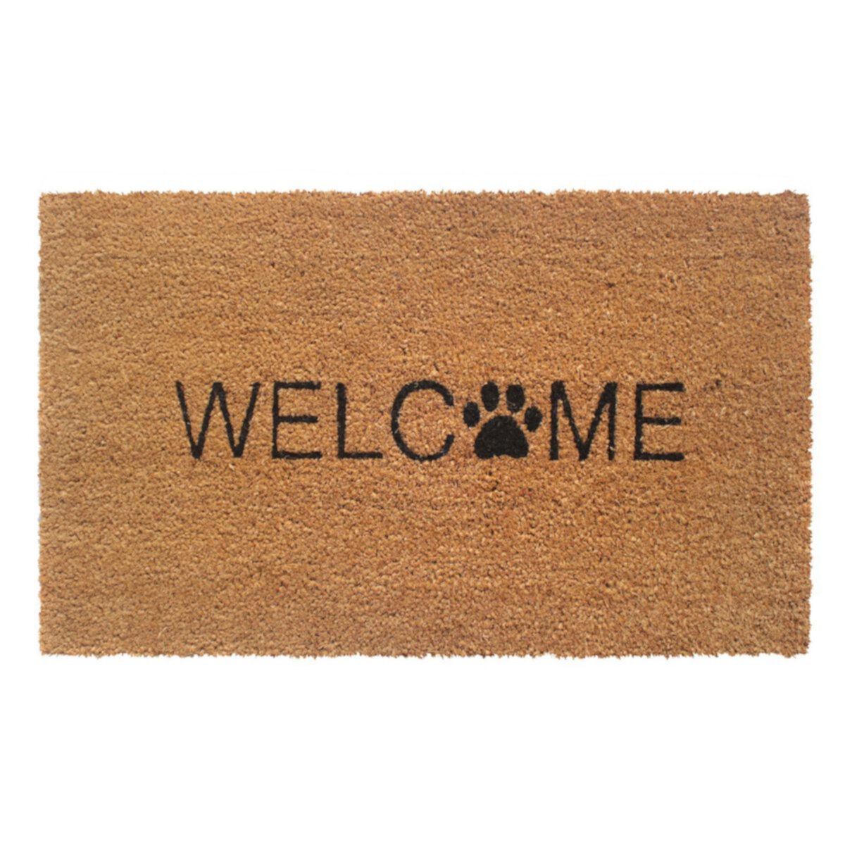 RugSmith &#34;Welcome&#34; Paw Print Coir Doormat RugSmith