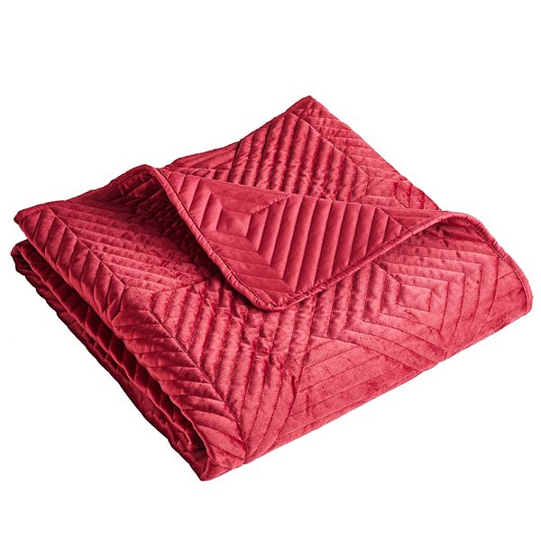 Greenland Home Fashions Riviera Velvet Red Throw Blanket Greenland Home Fashions