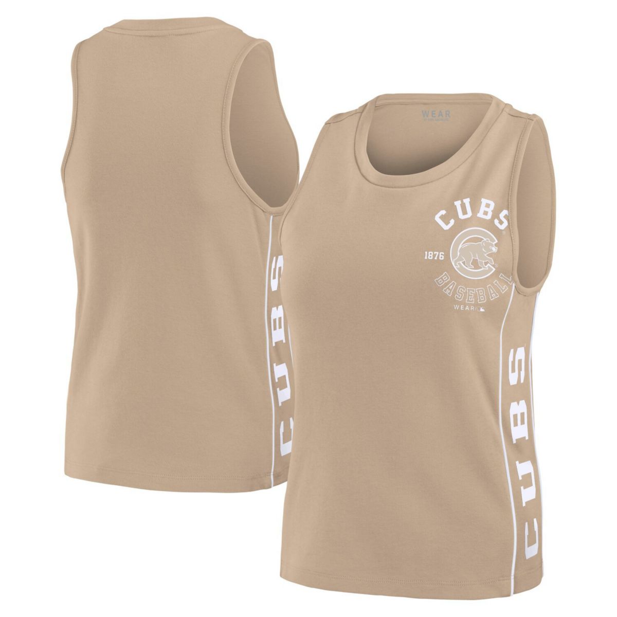 Women's WEAR by Erin Andrews Tan Chicago Cubs Tonal Tank Top WEAR by Erin Andrews