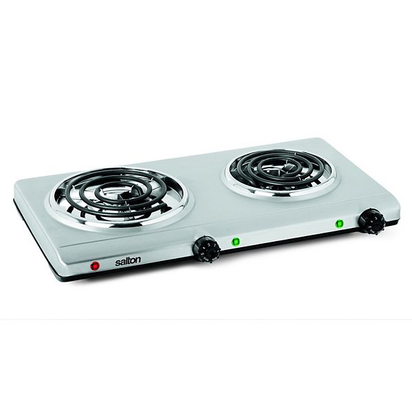 Salton Portable Double Cooktop  - Stainless Steel Salton