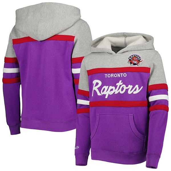 Детская Джерси Mitchell & Ness Серого/Пурпурного Цвета Toronto Raptors Hardwood Classics Head Coach Pullover Hoodie Unbranded