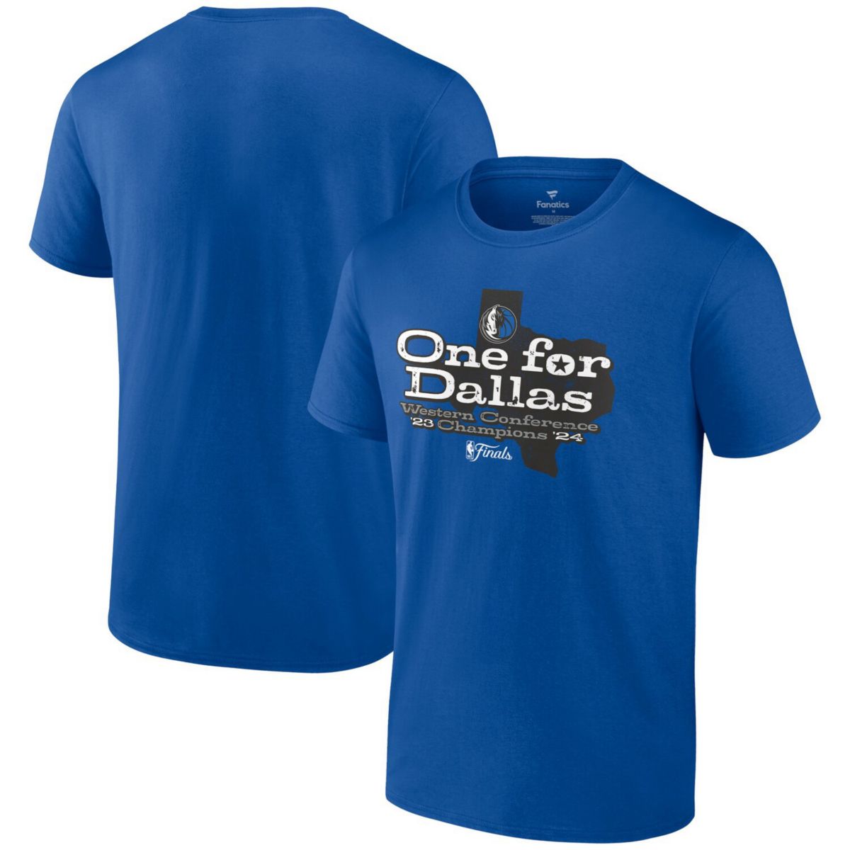 Men's Fanatics Blue Dallas Mavericks 2024 Western Conference Champions Layup Drill T-Shirt Fanatics Brands - White Label