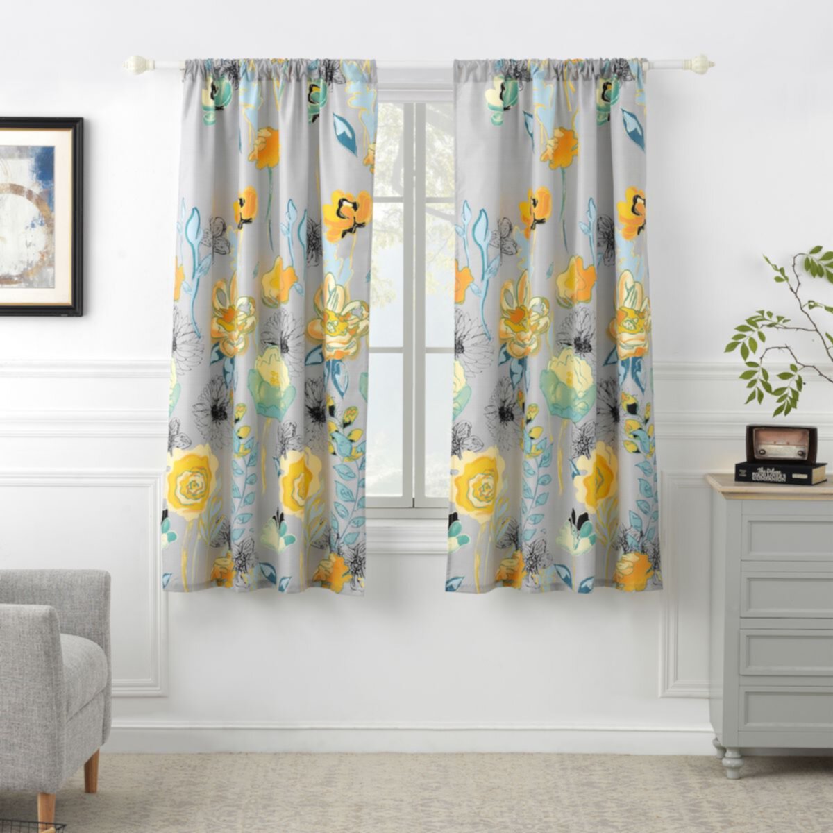 Greenland Home Fashions Watercolor Dream Set of 2 Window Curtain Panels Greenland Home Fashions