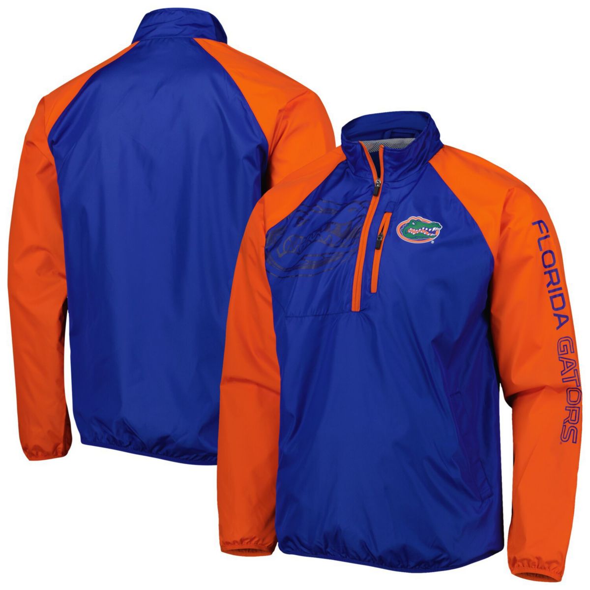 Men's G-III Sports by Carl Banks Royal/Orange Florida Gators Point Guard Raglan Half-Zip Jacket G-III Sports by Carl Banks