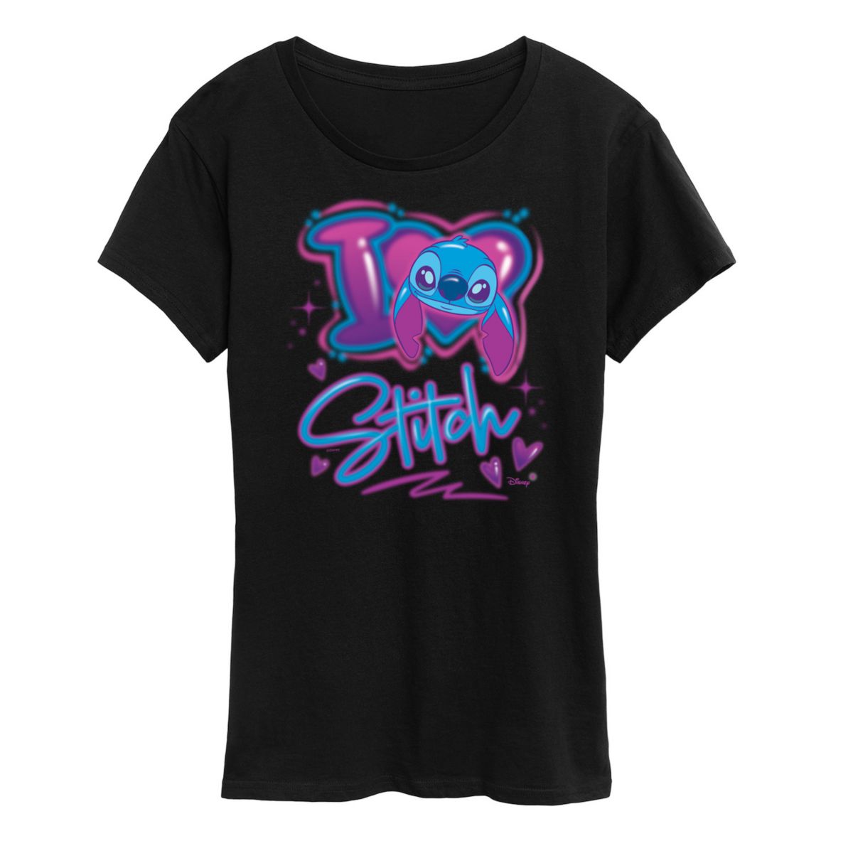 Disney's Lilo & Stitch Women's I Love Stitch Graphic Tee Licensed Character