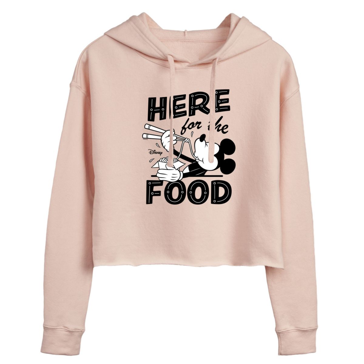 Disney's Mickey Mouse Juniors' Here For The Food Cropped Hoodie Disney