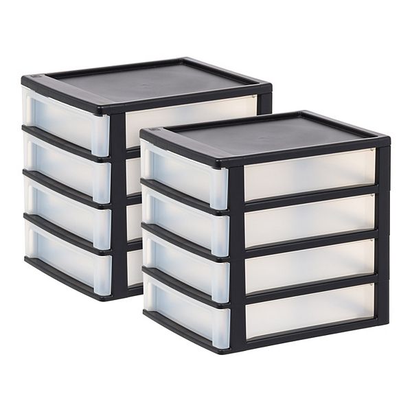 Iris 2-Pack 4 Drawer Desktop Organizer Set IRIS