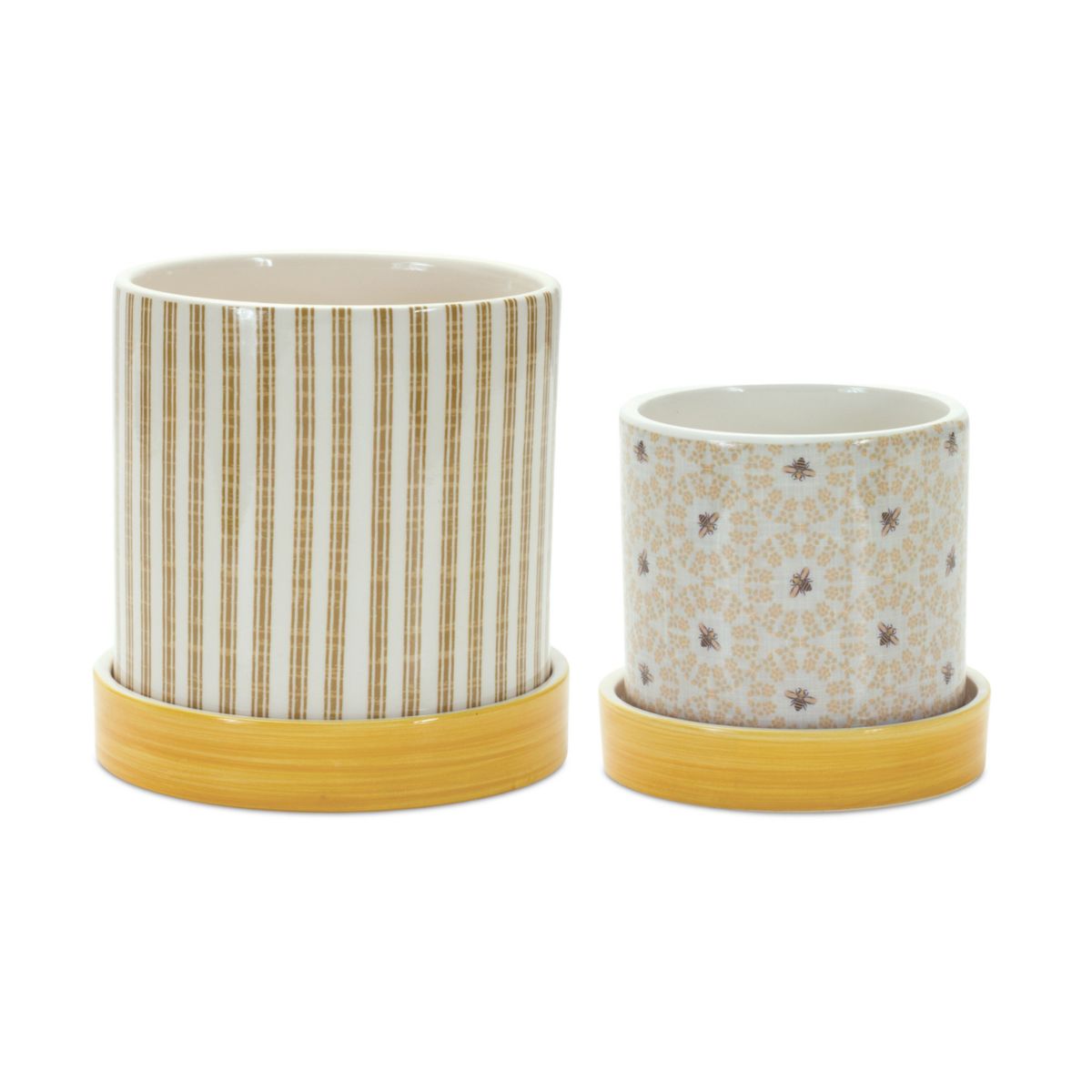 Melrose Geometric Bumble Bee Planter 2-piece Set Melrose