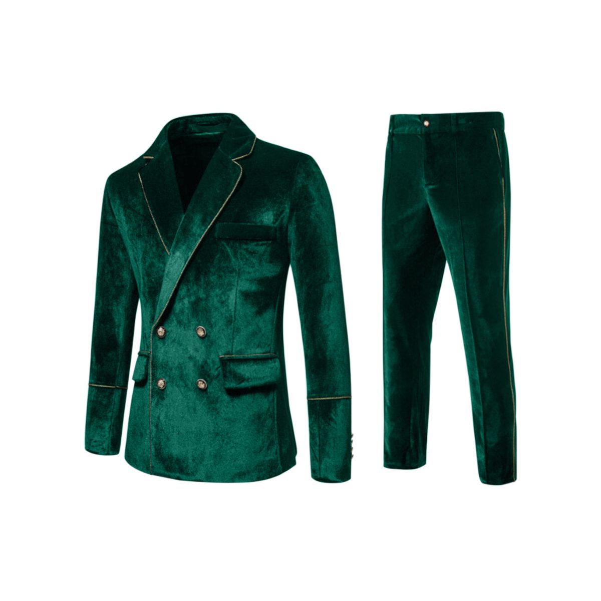 Velvet Blazer For Men's 2 Pieces Suits Set Double Breasted Sports Coats And Dress Pants Lars Amadeus