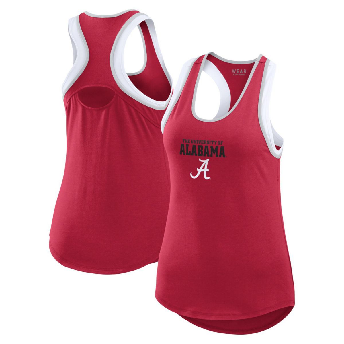 Women's WEAR by Erin Andrews Crimson Alabama Crimson Tide Open Hole Razorback Tank Top WEAR by Erin Andrews