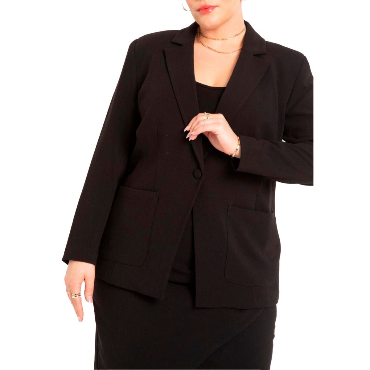 Eloquii Women's Plus Size The 365 Suit Patch Pocket Blazer ELOQUII