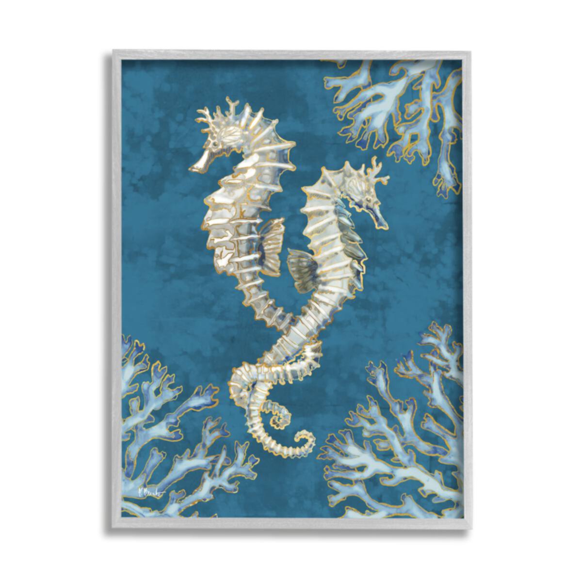 Stupell Home Decor Intertwined Seahorses Playa Framed Wall Art Stupell Home Decor