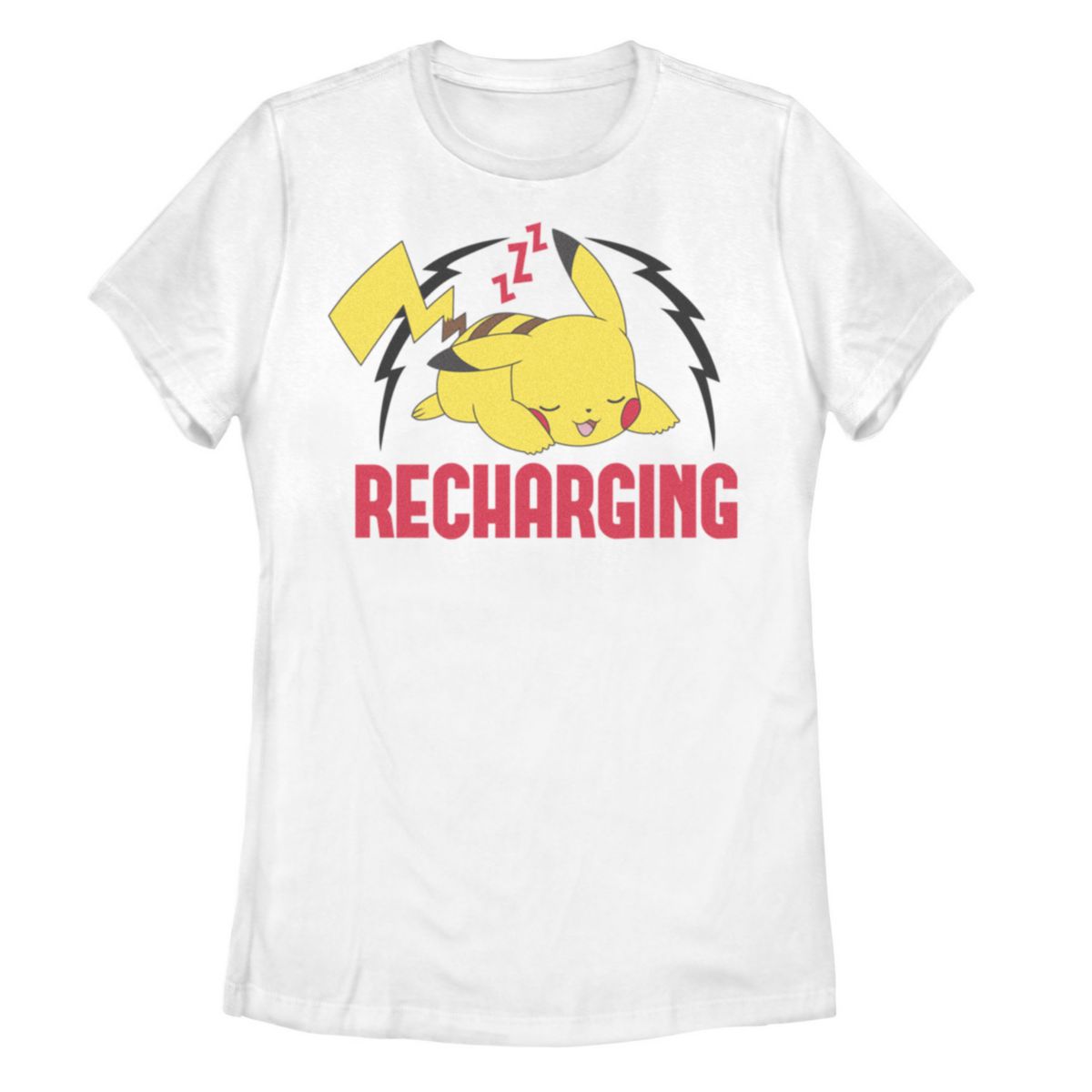 Juniors' Pokemon Pikachu Sleeping Recharging Graphic Tee Licensed Character