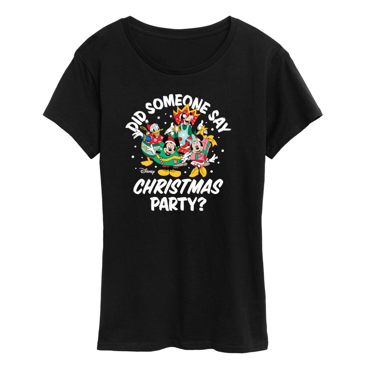 Disney's Mickey Mouse Women's Christmas Party Graphic Tee Licensed Character