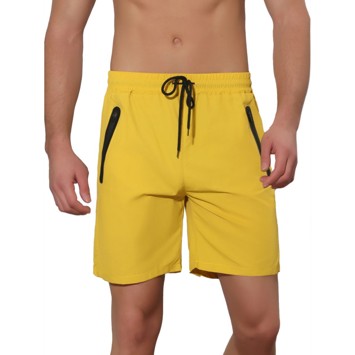 Men's Solid Color Elastic Waistband Lightweight Swimwear Shorts Lars Amadeus